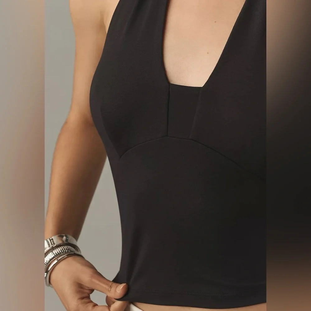 Anthropologie tailored black halter top size Large - Picture 3 of 4